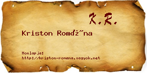 Kriston Romána névjegykártya